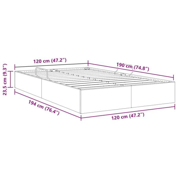 Aufbewahrungsbett mit Matratze Schwarz 120 x 200 cm Stoff