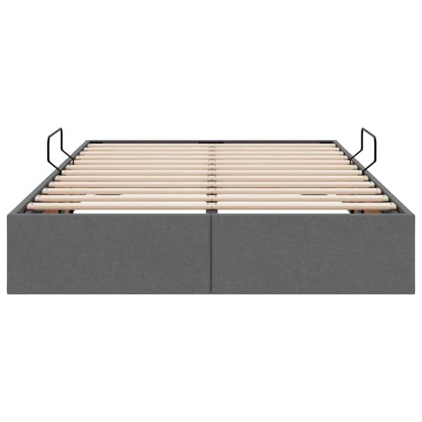 Aufbewahrungsbett mit Matratze Dunkelgrau 120 x 200 cm Stoff