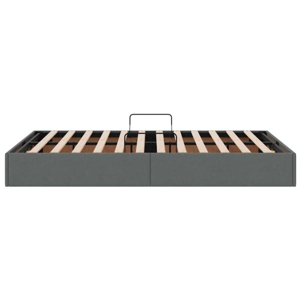 Aufbewahrungsbett mit Matratze Dunkelgrau 120 x 200 cm Stoff