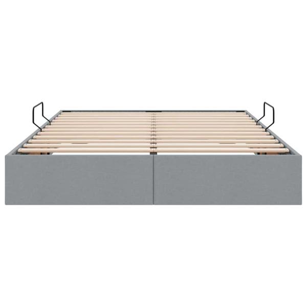 Aufbewahrungsbett mit Matratze Hellgrau 140 x 200 cm Stoff
