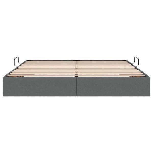 Aufbewahrungsbett mit Matratze Dunkelgrau 160 x 200 cm Stoff