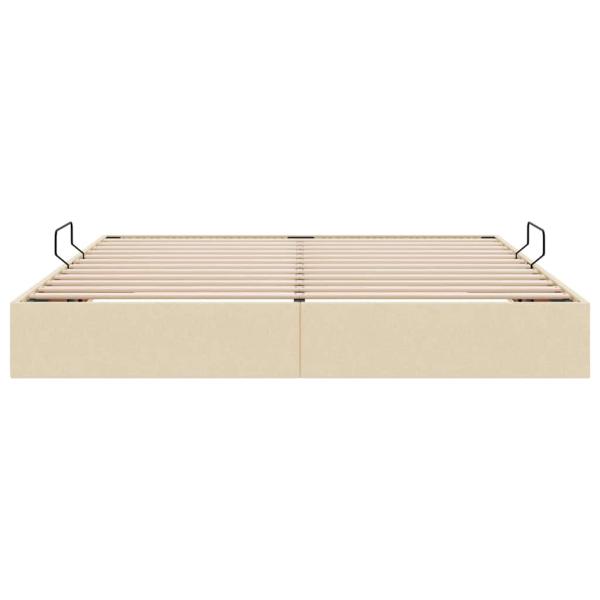 Aufbewahrungsbett mit Matratze Creme 180 x 200 cm Stoff