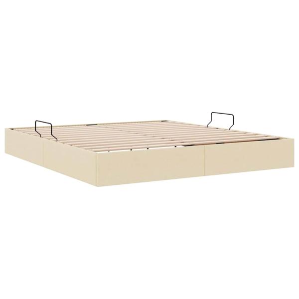 Aufbewahrungsbett mit Matratze Creme 180 x 200 cm Stoff