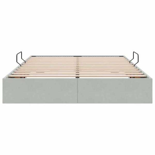 Aufbewahrungsbett mit Matratze Hellgrau 140 x 190 cm Samt