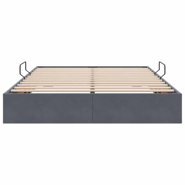 Aufbewahrungsbett mit Matratze Dunkelgrau 140 x 190 cm Samt