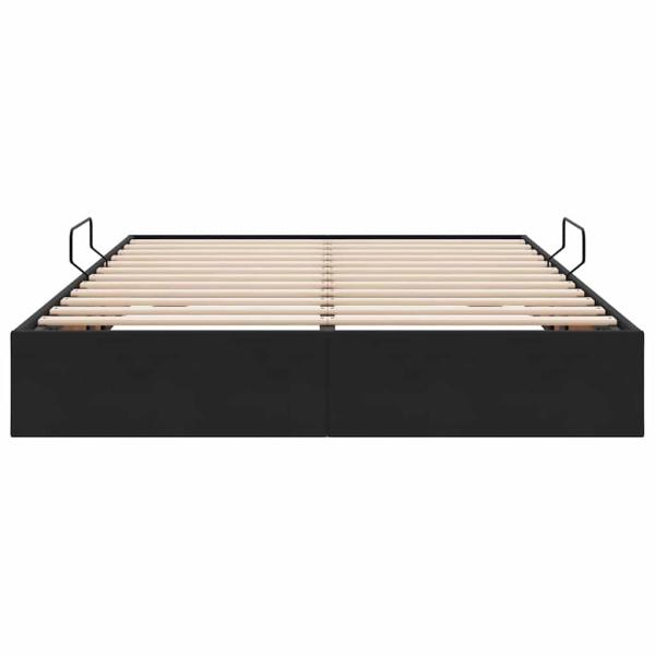 Aufbewahrungsbett mit Matratze Schwarz 140 x 190 cm Samt