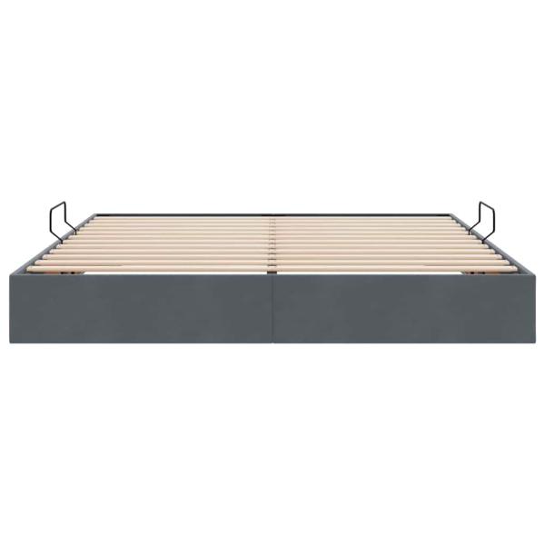 Aufbewahrungsbett mit Matratze Dunkelgrau 160 x 200 cm Samt
