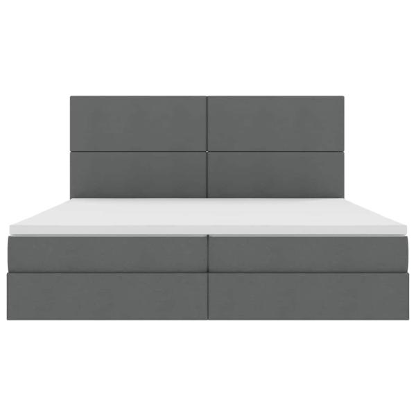 Aufbewahrungsbett mit Matratze Dunkelgrau 200 x 200 cm