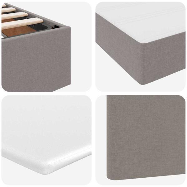 Aufbewahrungsbett mit Matratze Taupe 200 x 200 cm Polyester