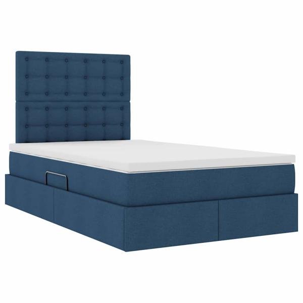 ARDEBO.de - Aufbewahrungsbett mit Matratze Blau 120 x 200 cm Polyester