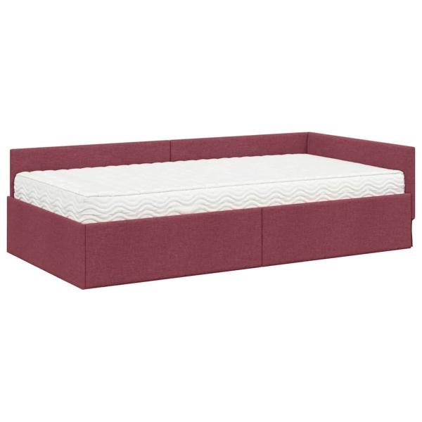 Eckbettgestell mit Matratze Sonstiges 2 pcs Rot Stoff