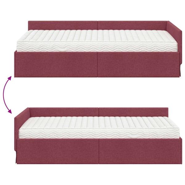 Eckbettgestell mit Matratze Sonstiges 2 pcs Rot Stoff