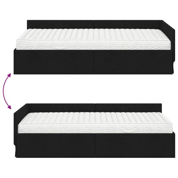 Eckbettgestell mit Matratze Sonstiges 2 pcs Grün Stoff