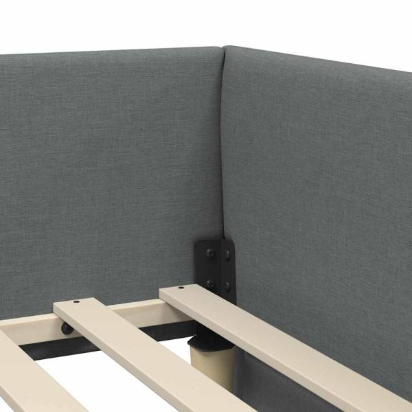 Eckbettgestell mit Matratze Sonstiges 2 pcs Grau Stoff
