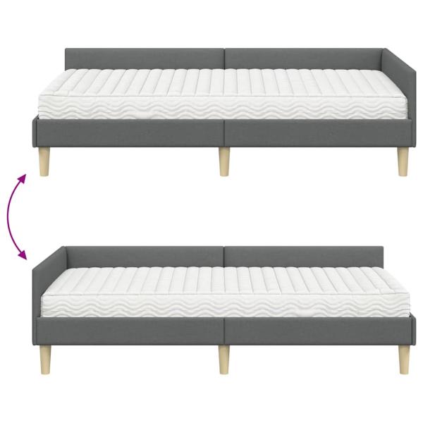 Eckbettgestell mit Matratze Sonstiges 2 pcs Grau Stoff