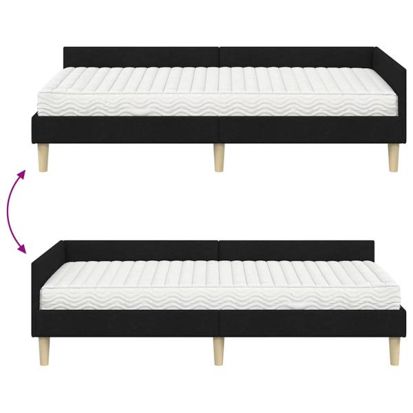 Eckbettgestell mit Matratze Sonstiges 2 pcs Grün Stoff