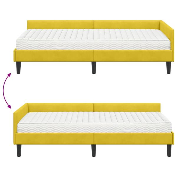 Eckbettgestell mit Matratze Sonstiges 2 pcs Gelb Samt