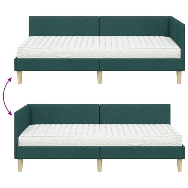 Eckbettgestell mit Matratze Sonstiges 2 pcs Grün Stoff