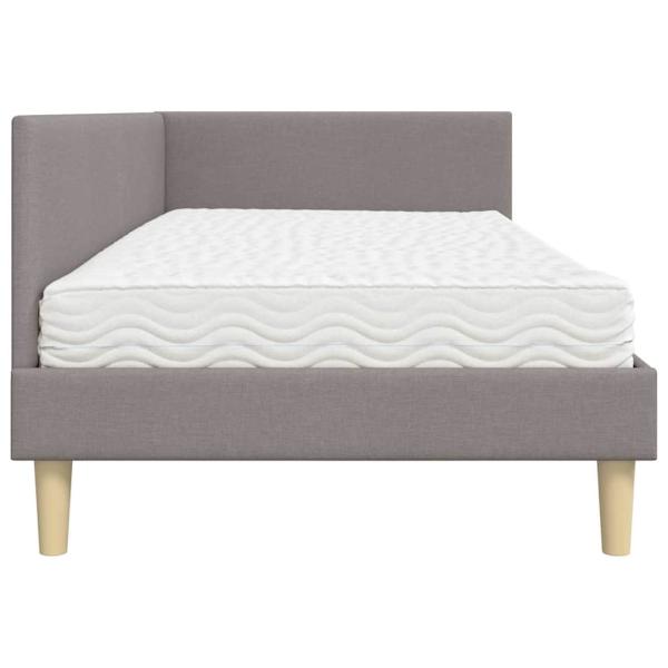 Eckbettgestell mit Matratze Sonstiges 2 pcs Taupe Stoff