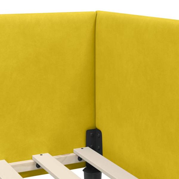Eckbettgestell mit Matratze Sonstiges 2 pcs Gelb Samt