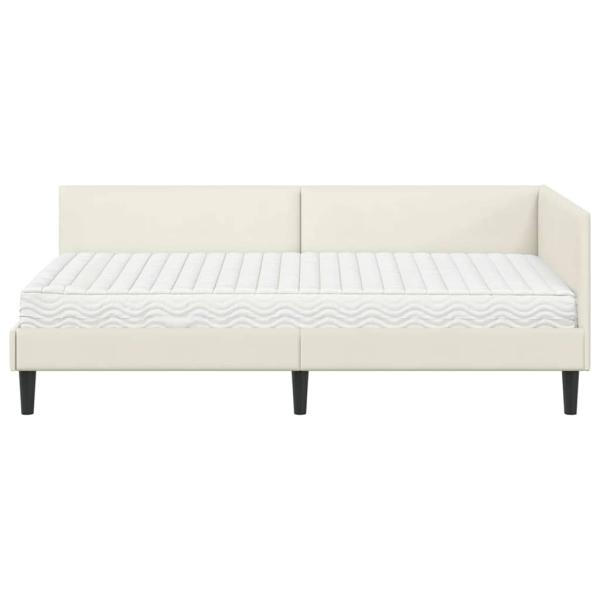 Eckbettgestell mit Matratze Sonstiges 2 pcs Creme Samt