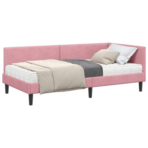 Eckbettgestell mit Matratze Sonstiges 2 pcs Grau Samt