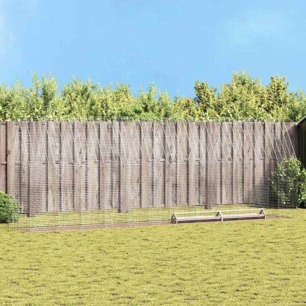 ARDEBO.de - Hühnerkäfig 2 pcs Silber 600 x 100 x 210 cm Verzinkter Stahl