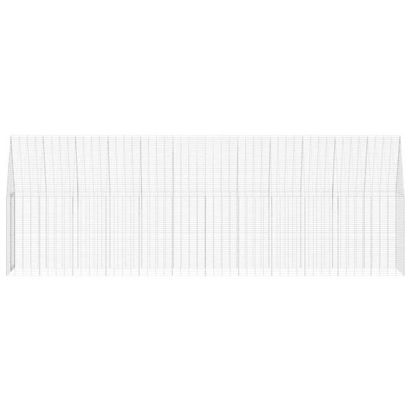 Hühnerkäfig 2 pcs Silber 600 x 100 x 210 cm Verzinkter Stahl