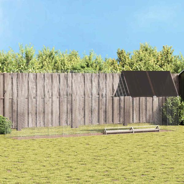 ARDEBO.de - Hühnerkäfig 2 pcs Silber 600 x 100 x 210 cm Verzinkter Stahl