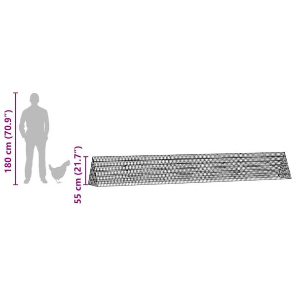 Hühnerkäfig Silber 430 x 55 x 55 cm Verzinkter Stahl