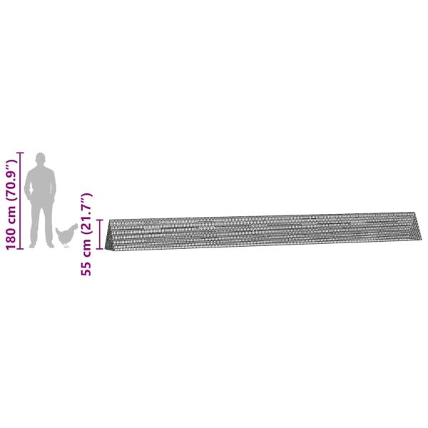 Hühnerkäfig Silber 650 x 55 x 55 cm Verzinkter Stahl