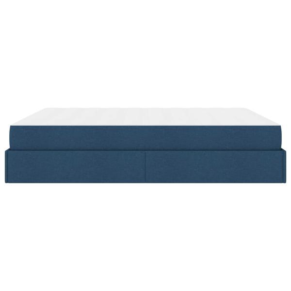 Bettgestell mit Matratze mit Matratze 2 pcs Blau Stoff