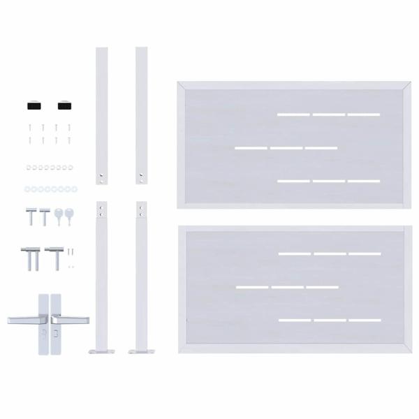 Gartentor mit Schloss Silber 96 x 100 cm Edelstahl