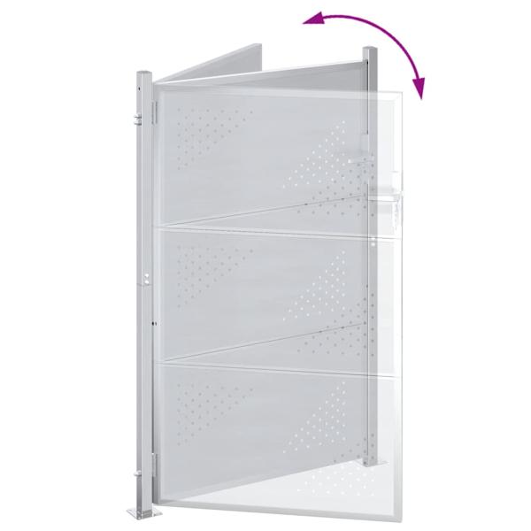 Gartentor mit Schloss Silber 100 x 125 cm Edelstahl