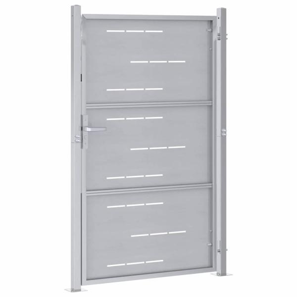 Gartentor mit Schloss Silber 100 x 150 cm Edelstahl