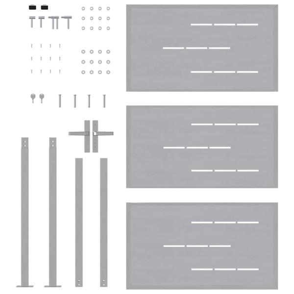 Gartentor mit Schloss Silber 100 x 150 cm Edelstahl