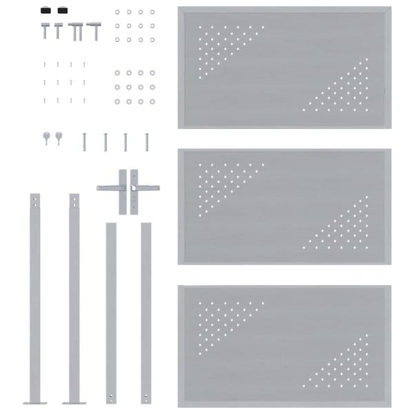 ARDEBO.de - Gartentor mit Schloss Silber 100 x 150 cm Edelstahl