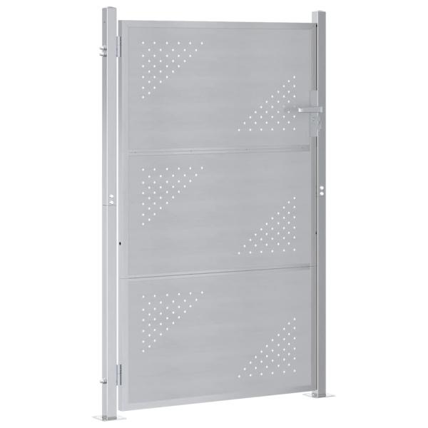 Gartentor 85 x 144 cm Edelstahl Silber Abschließbar