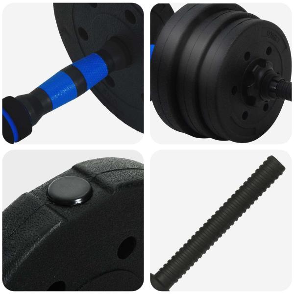 4-in-1 Hantelset Schwarz und Blau 121 x 19,5 x 19,5 cm