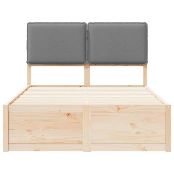 Bettgestell mit gepolstertem Kopfteil Hellgrau 120 x 200 cm