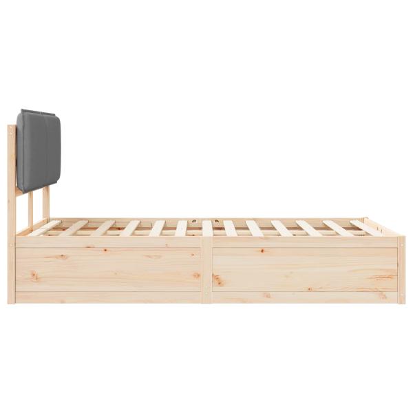 Bettgestell mit gepolstertem Kopfteil Hellgrau 120 x 200 cm