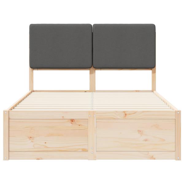 Bettgestell mit gepolstertem Kopfteil Dunkelgrau 120 x 200 cm