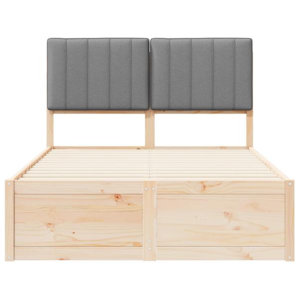 Bettgestell mit gepolstertem Kopfteil Hellgrau 120 x 200 cm