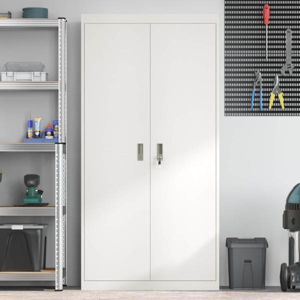 Aufbewahrungsschrank mit Speicher 2 pcs Weiß 90 x 40 x 180 cm