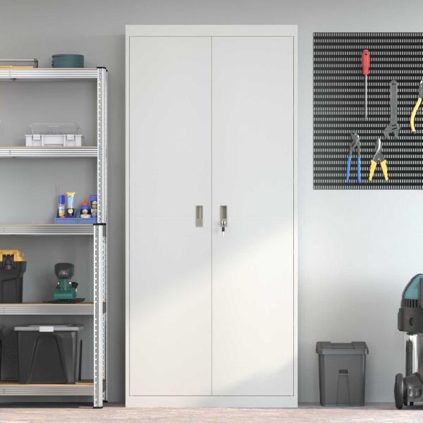 Aufbewahrungsschrank mit Speicher 2 pcs Weiß 90 x 40 x 200 cm