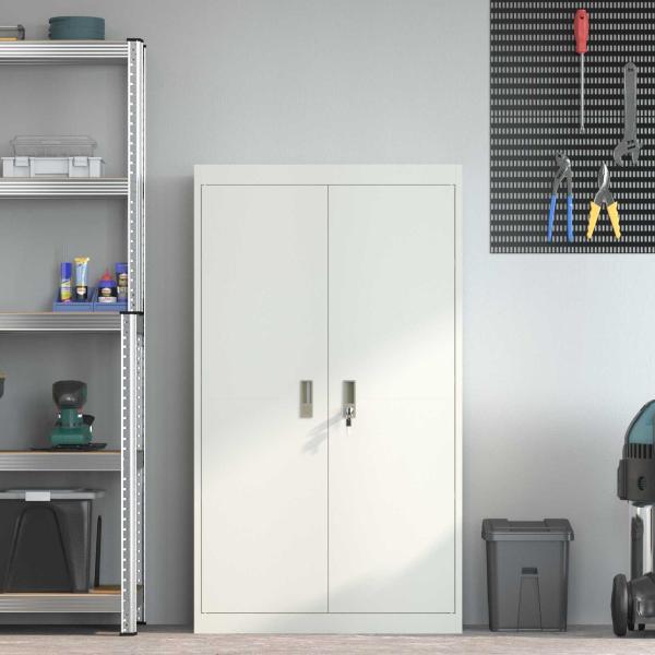 Aufbewahrungsschrank mit Speicher 2 pcs Weiß 80 x 40 x 140 cm