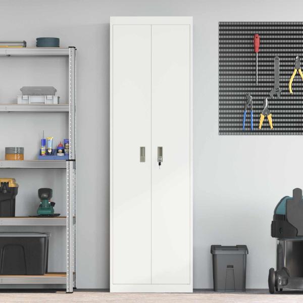 Aufbewahrungsschrank mit Speicher 2 pcs Weiß 60 x 40 x 200 cm