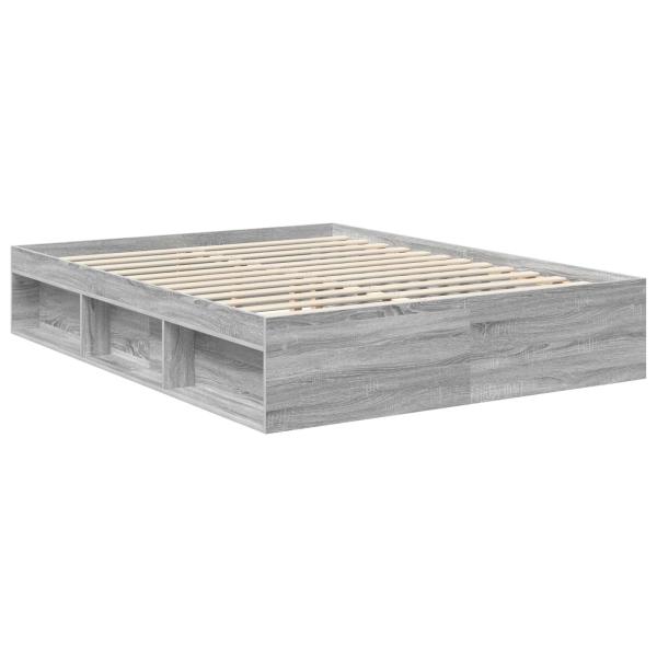 Bettrahmen Graues Sonoma 150 x 200 cm Holzwerkstoff