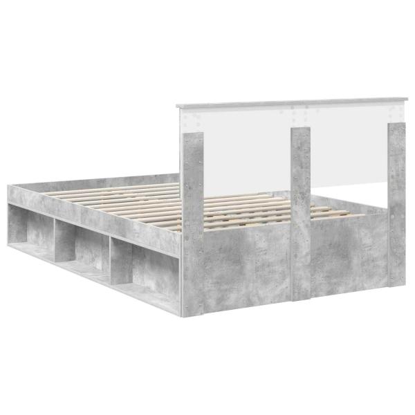 Bettrahmen mit Kopfteil Beton 120 x 190 cm Holzwerkstoff