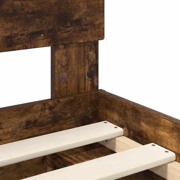 Bettrahmen Geräucherte Eiche 90 x 200 cm Holzwerkstoff